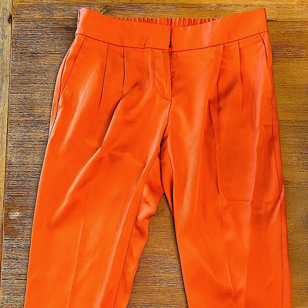 Orange cropped trouser pants